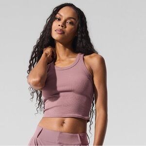 Alo Goddess Ribbed Go-To Tank - Smoky Quartz